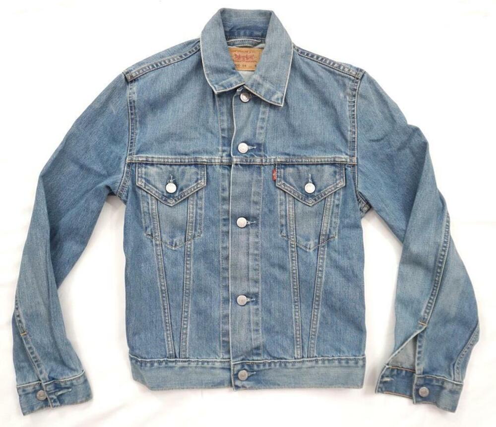 LEVI'S USED/SMELL WOMEN S CLASSIC/TRUCKER BLUE DENIM JACKET 70500-4079 NOSTRETCH